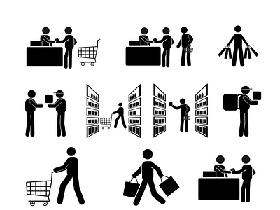 shopping buy ecomerce icon icon figure illustration pay shop stickman