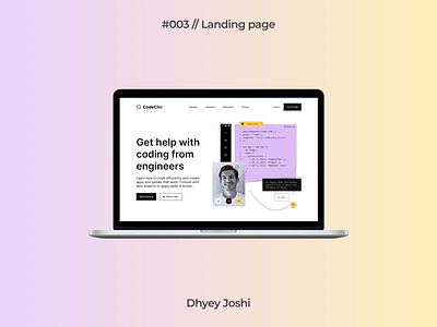 Day 003 - Landing page code codes coding community design engineering engineers figma illustration india iphone landingpage mobile ui ux website