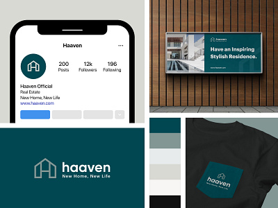 Haaven - Property - Branding animation banner branding design dipa inhouse graphic design green house logo property stationary