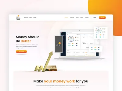 Gold investment site branding design landingpage photoshop ui web web design