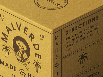 The Malverde Box Design badge design box branding illustration label label design mockup packaging packaging design pomade vintage vintage badge vintage design western