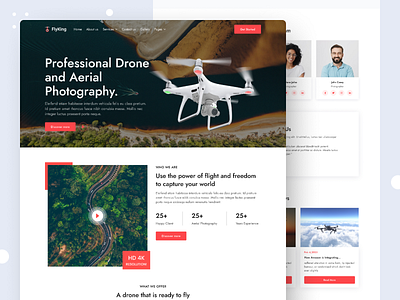 Drone Service Landing Page UI app concept dashboard design drone landing page ui ux website