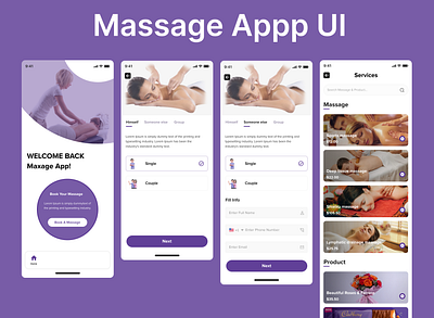 Massage App UI desgin best ui graphic design massageappui motion graphics ui