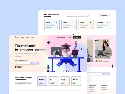 Online Learning Landing Page - UI Design dailyui design educational learning product design ui ui design