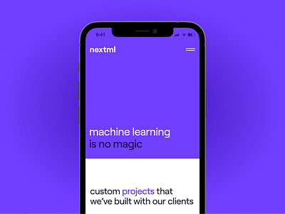 nextML: Mobile Web Design clean design minimal mobile ui uiux web