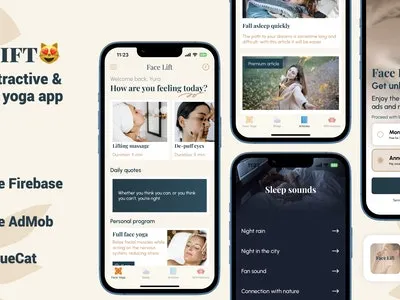 Face-lift Yoga branding ios ios app ui