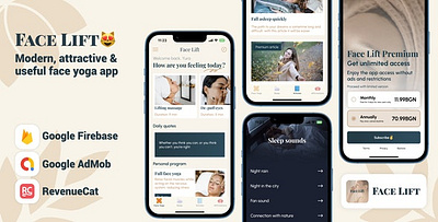 Face-lift Yoga branding ios ios app ui