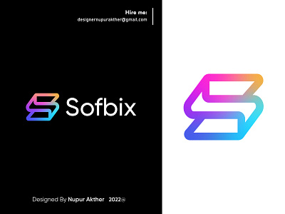 Sofbix logo design brand identity brand mark branding creative logo gradient logo graphic design logo logo design logo designer modern logo popular logo visual identity