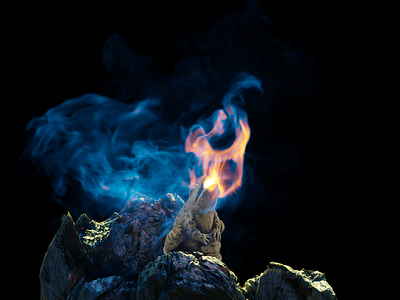 Fire and smoke simulation 3d 3d art animation b3d blender blender 3d cgi cycles digital digital art effect fire frog motion deisgn motion graphics render short simulation smoke vfx