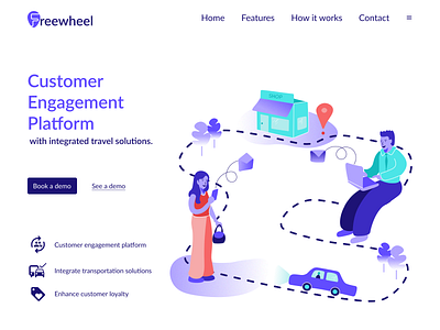 Landing page for Freewheel branding dailyui design graphic design illustration logo ui ux