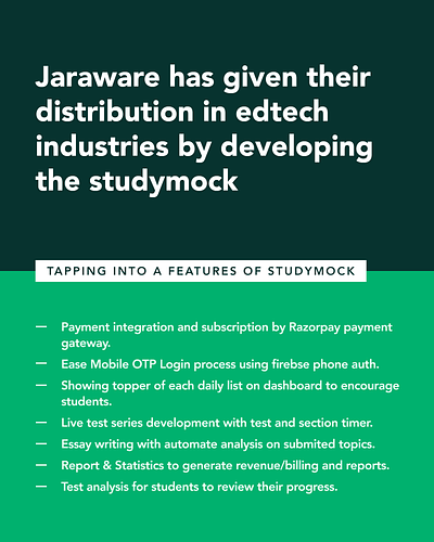 We developed Studymock.com design jaraware jarawareinfosoft ui ux