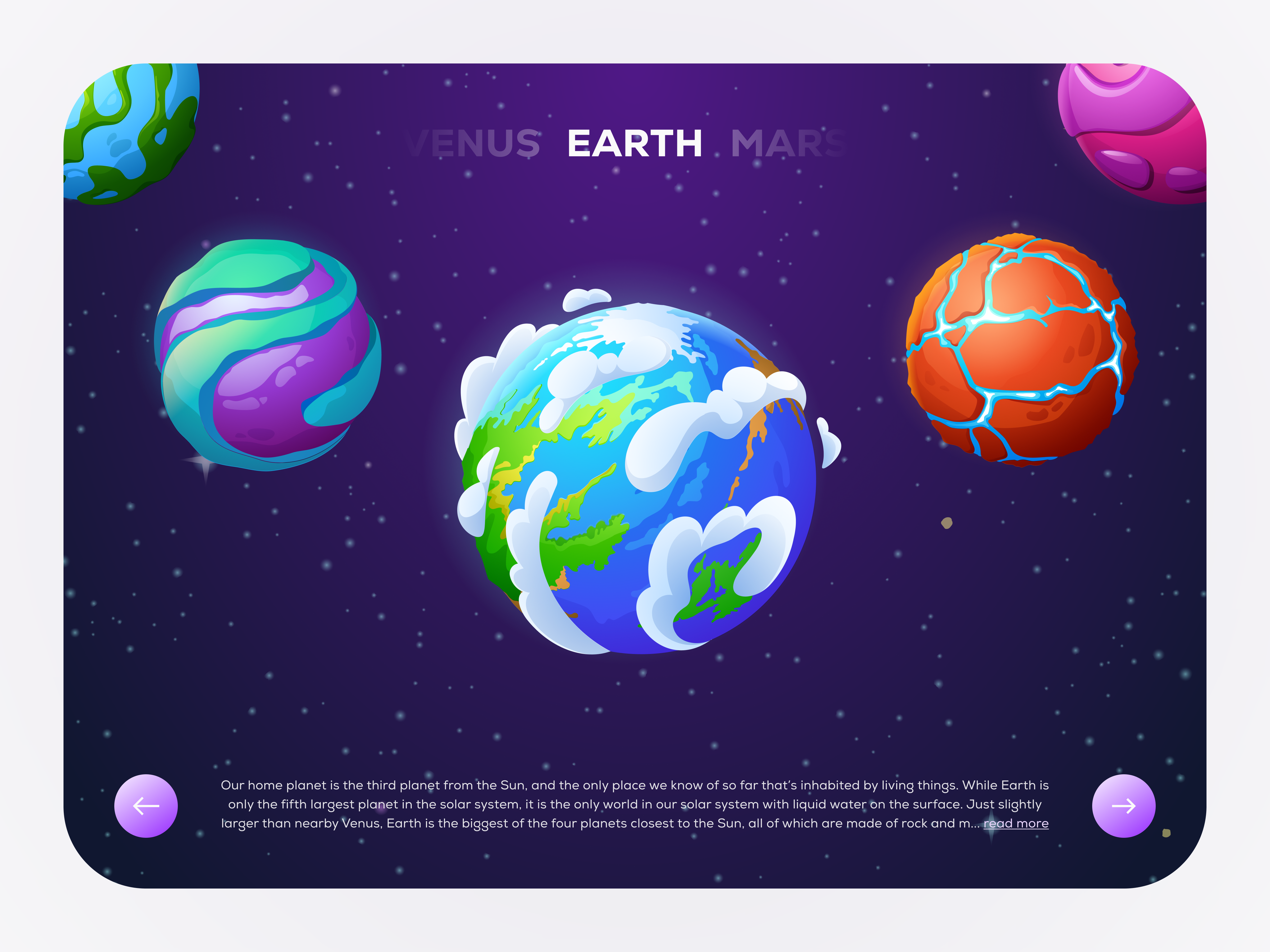 Stellar - Space Education Website Design design education illustration solar solar system space stellar system ui ui design web design