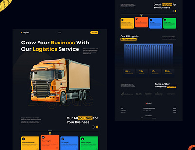 Logistic Landing Page delivery delivery landing page landing page logistic logistic landing page trendy ui