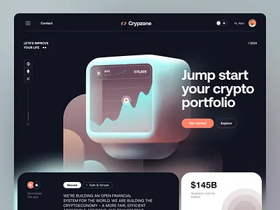Crypzone Web Site Design: Landing Page / Home Page UI design home home page homepage landing landing page landingpage site uidesign uiux userinterface uxui web design web page web site webdesign webpage website
