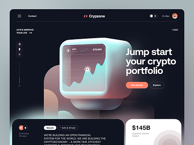 Crypzone Web Site Design: Landing Page / Home Page UI design home home page homepage landing landing page landingpage site uidesign uiux userinterface uxui web design web page web site webdesign webpage website