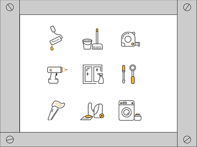 Icons Shot "Building and Cleaning" design icon icons illustration logo shot ui ux