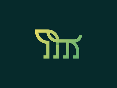 Green Dog logo animal branding design dog ecology environment gradient green leaf line logo logodesign logodesigner mark nature startup sustainability symbol tech