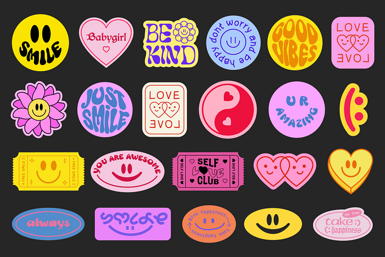 POSITIVE STICKERS PACK VOL.1 by Craftlove on Dribbble