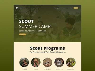 Scout Summer Camp app branding design illustration logo mobile ui uiux ux web