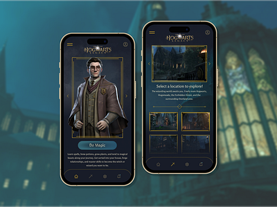 Hogwarts Legacy app design game gamedesign harrypotter hogwards illustration typography ui uidesign ux