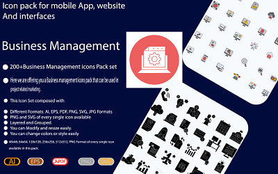 200+Business management Vector icons central bank