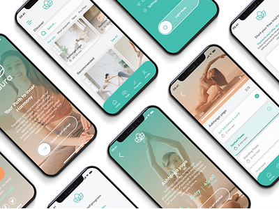 Yoga App Concept app application branding design figma fitness graphic design healthcare illustration logo mobile ui ui design uiux workout yoga yoga app