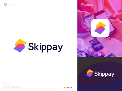 Skippay logo design abstract logo app icon bill branding cedit card logo creative crypto graphic design logo logo design logo maker money pay payment payment icon payment logo qr code quick logo transaction vector