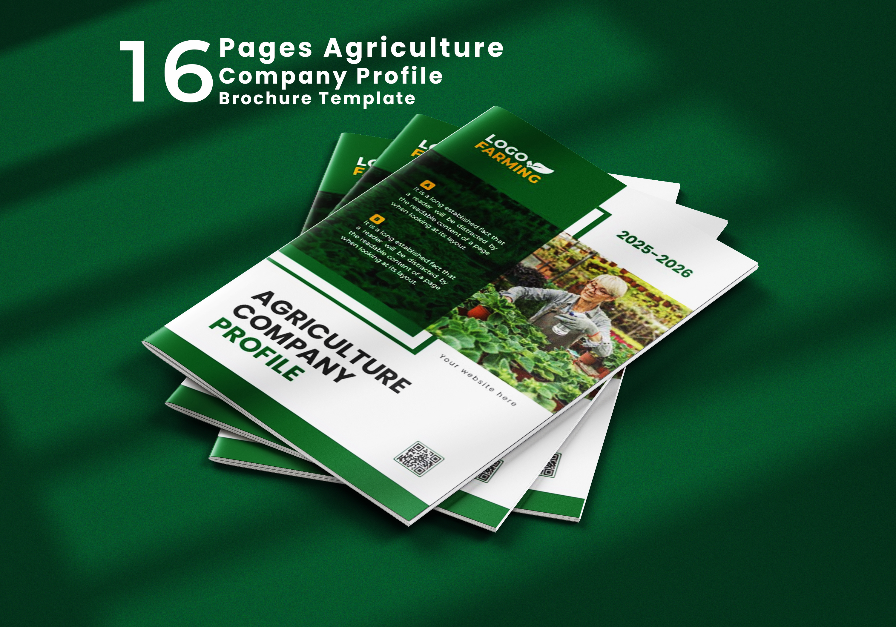 16 Pages Agriculture Company Profile Brochure Template 10 pages brochure 12 pages 16 pages profile agriculture agriculture business bi fild branding brochure company profile farm farmer flyer design graphic design illustration logo marketing mockup office organic farming template