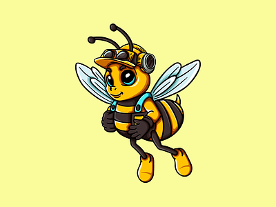 Busy Bee bee bee design bee illustration bee logo bee mascot bee movie bee vector blue branding busy bee character design design fly graphic design illustration logo logo design vector workers yellow
