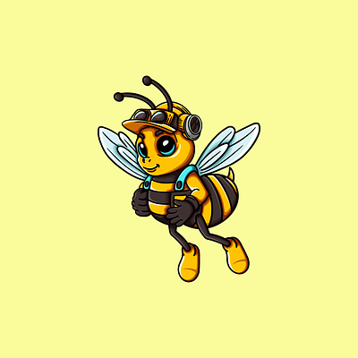 Busy Bee bee bee design bee illustration bee logo bee mascot bee movie bee vector blue branding busy bee character design design fly graphic design illustration logo logo design vector workers yellow