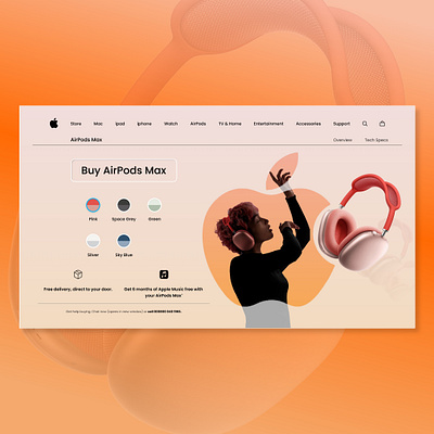 Apple AirPods Max UI Concept 3d animation branding graphic design logo motion graphics ui