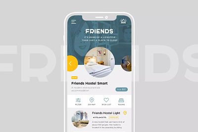 Friends Hostels Website Design app branding design graphic design mobile web website