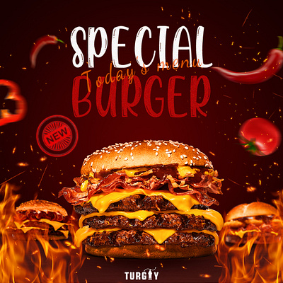 EXTRA HOT BURGER branding design graphic design photoshop poster