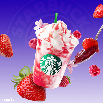 STARBUCKS FRAPPUCCINO POSTER advertising branding graphic design photoshop