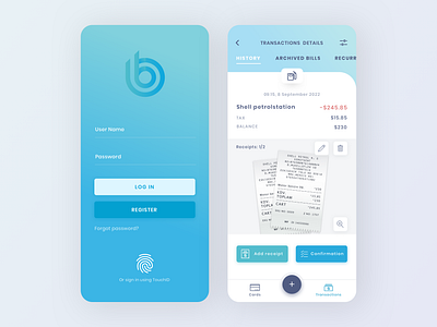 B4B / Banking App app branding design fintech graphic design logo mobile modern ui ux uxdesign