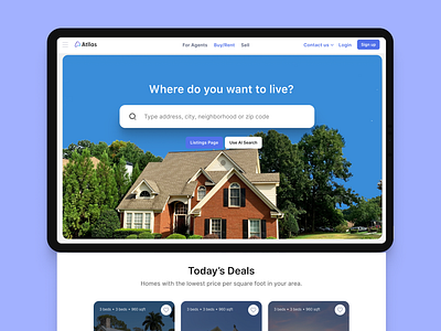 Buy/rent page design for Atllas design property real estate ui uidesign uidesigner uiux ux uxdesign