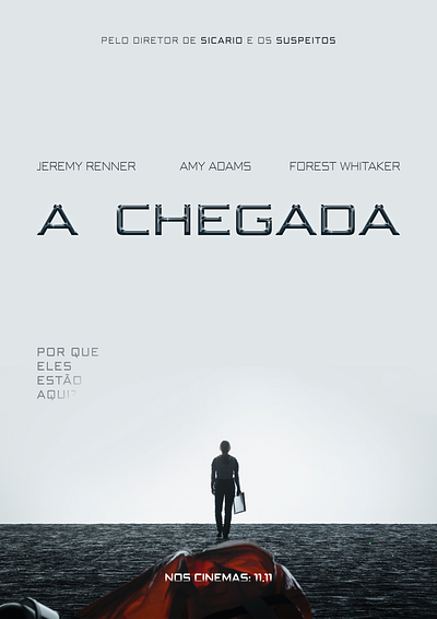 Reimaginação do poster do filme "A chegada" graphic design