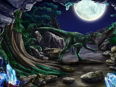 The Night version of Background for the Casino slot game background illustration design dinosaur game dinosaur illustration dinosaur slot gambling gambling art gambling design gambling illustration game art game design game illustration graphic design illustration slot design slot illustration slot machine