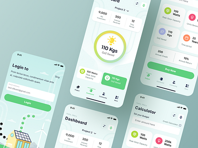 Solar Energy- App Design 2023 design energy mobile solar ui ux