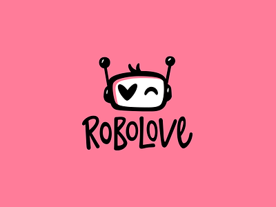 Robolove character design illustration logo logotype love robot sex