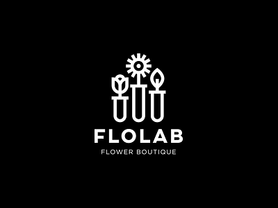 Flolab flowers lab laboratory logo logotype minimalism nature