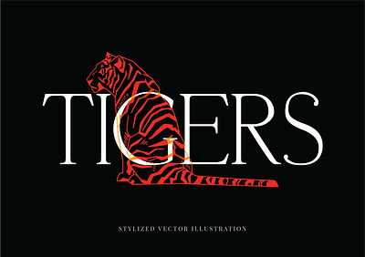 Stylized tiger illustrations animal branding design illustration logo merch nature tiger tigers vintage