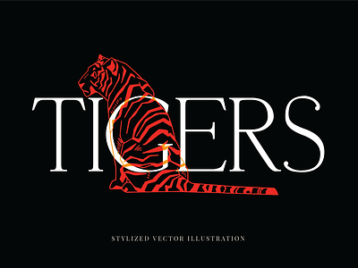 Stylized tiger illustrations animal branding design illustration logo merch nature tiger tigers vintage