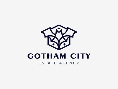Gotham city agency bat batman city estate logo logotype realestate