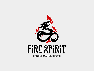 Fire Spirit candle character dragon fire logo logotype magic spirit