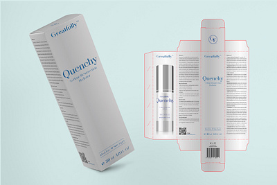 Serum packaging and cosmetic media publication Greatfully branding graphic design