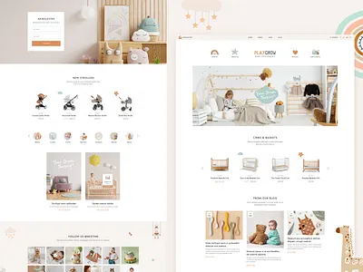 PlayGrow - Baby Shop and Kids Store Theme baby equipment baby shop cribs kids store playful theme toy store ui ux wordpress