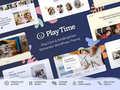 Play Time – Day Care & Kindergarten WordPress Theme children children web design children wordpress theme cmsmasters cmsmastersdesign design elementor kids kids wordpress theme kindergarten web design kindergarten website preschool design website design wordpress wordpress theme