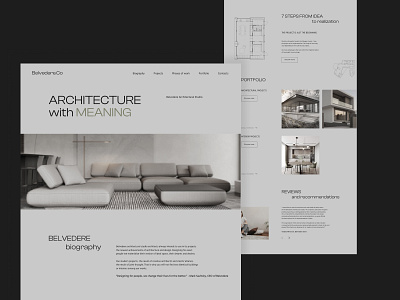 Belvedere | Architectural Studio brand identity branding concept dailyinspiration design figma home page landing landing page typography ui uxui visual web design