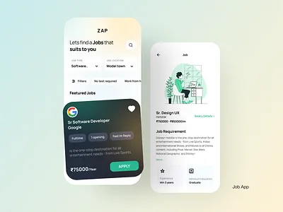 Minimalistic job Landing page hiring design jobapp jobsearch landingpage ui ux website